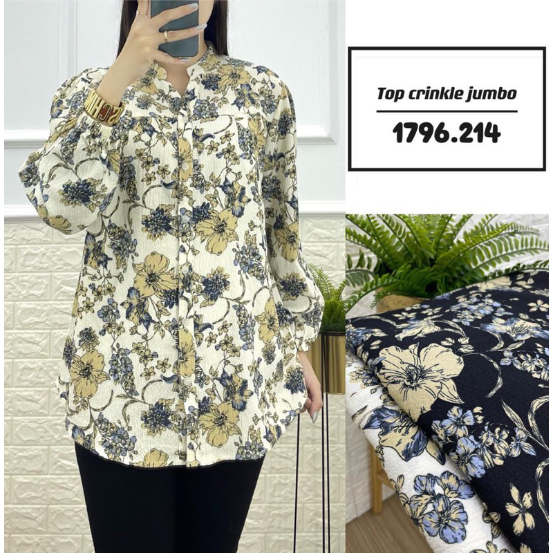 KEMEJA BLOUSE WANITA BUNGA ALL SIZE