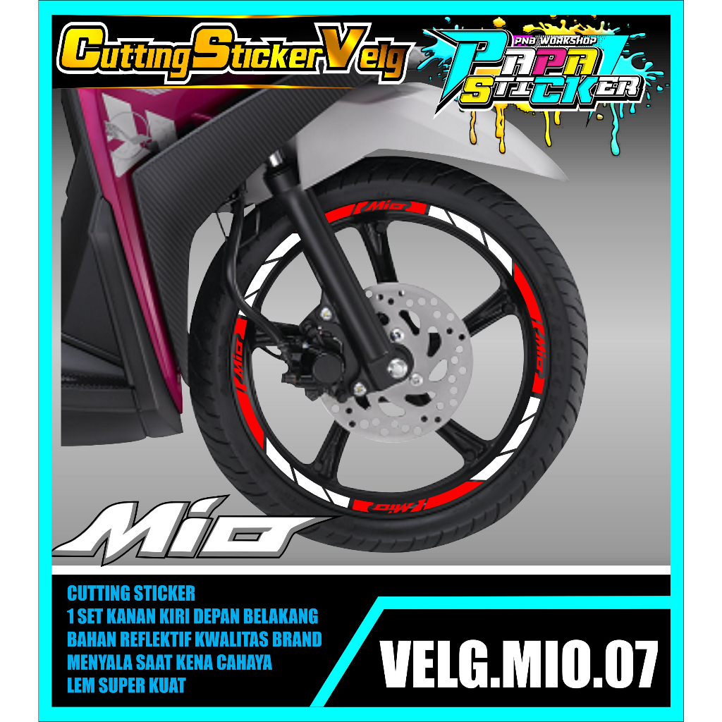 STIKER VELG MIO CUTTING STICKER VELG CUTTING VARIASI YAMAHA MIO LIS BAN/VELG 07