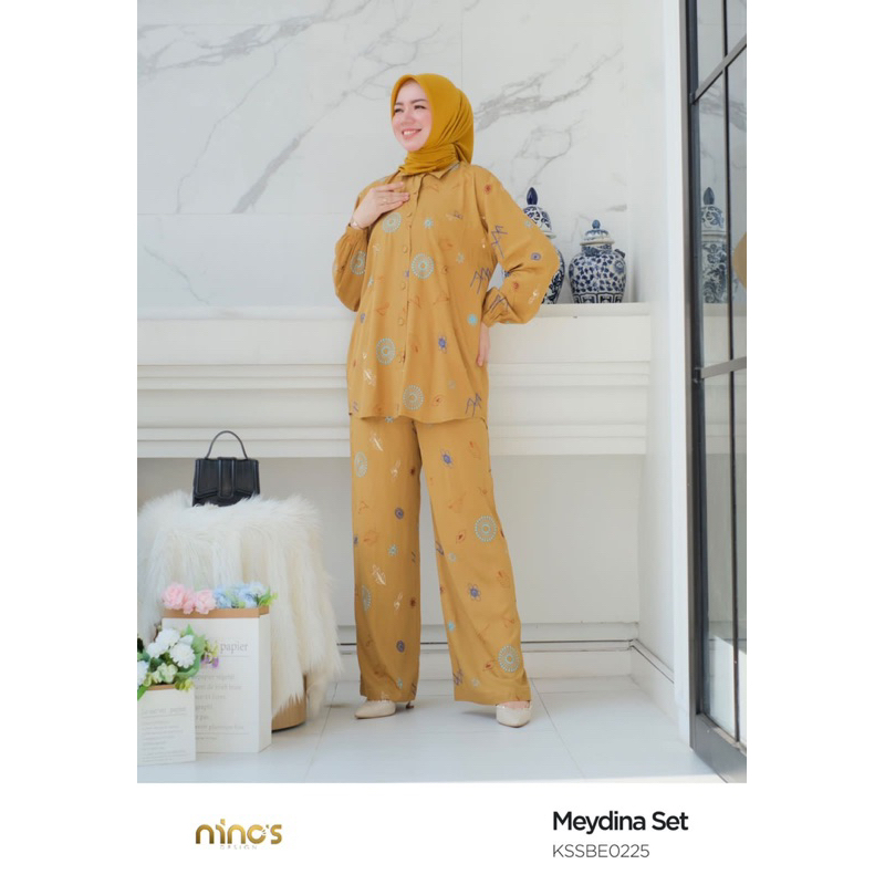Stelan tunik MEYDINA set 0225 terbaru original ninos design