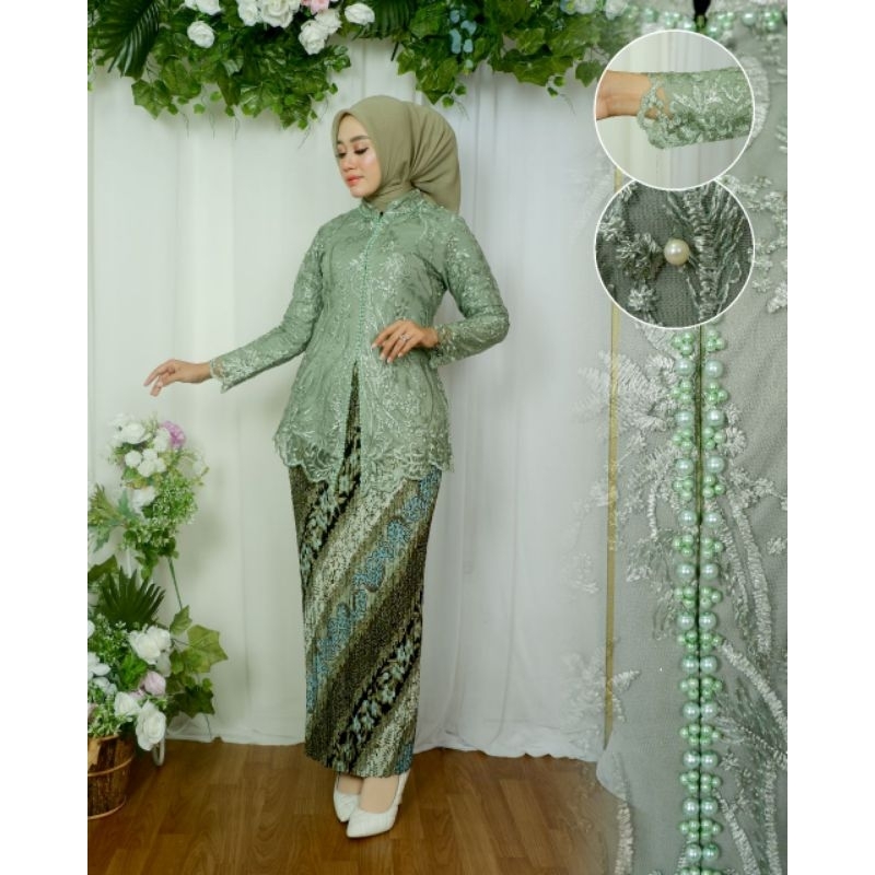 Tunik Kebaya Encim Payet Mutiara / Kebaya Tunik / Tunik Brokat / Kebaya Modern / Kebaya tile / Kebaya Favorite / Batik Couple / Kebaya Sanghai / Kebaya Mutiara / Tunik Wisuda / Kebaya Busui Frendly Tunik Busui / Kebaya Wisuda