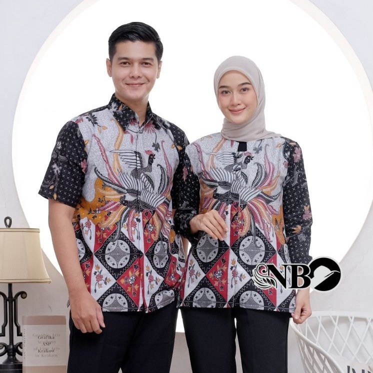 Batik Couple Modern Atasan Blouse Batik Kerja Kantor Wanita Seragam Batik M L XL XXL