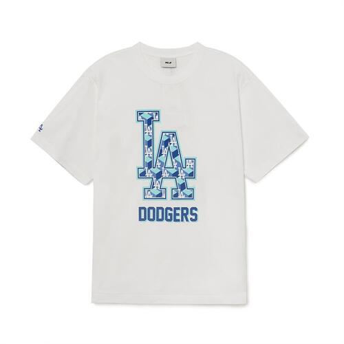 MLB LA Dodgers Cube Monogram Overfit Tee White