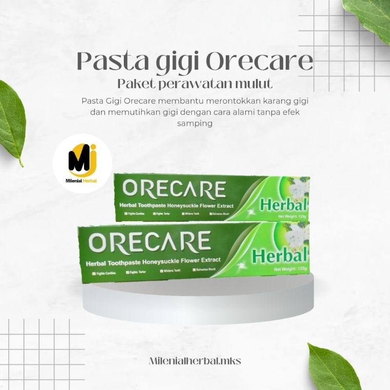 Pasta gigi Orecare || Pemutih Gigi Orecare || Perontok karang Gigi || Pemutih gigi berbahan alami ||