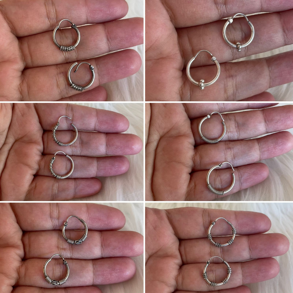 Anting Earrings Perak Silver Bali Hoop Bulat Kecil Budhis Bulat Bayi Balita Anak Pria Wanita Asli 92