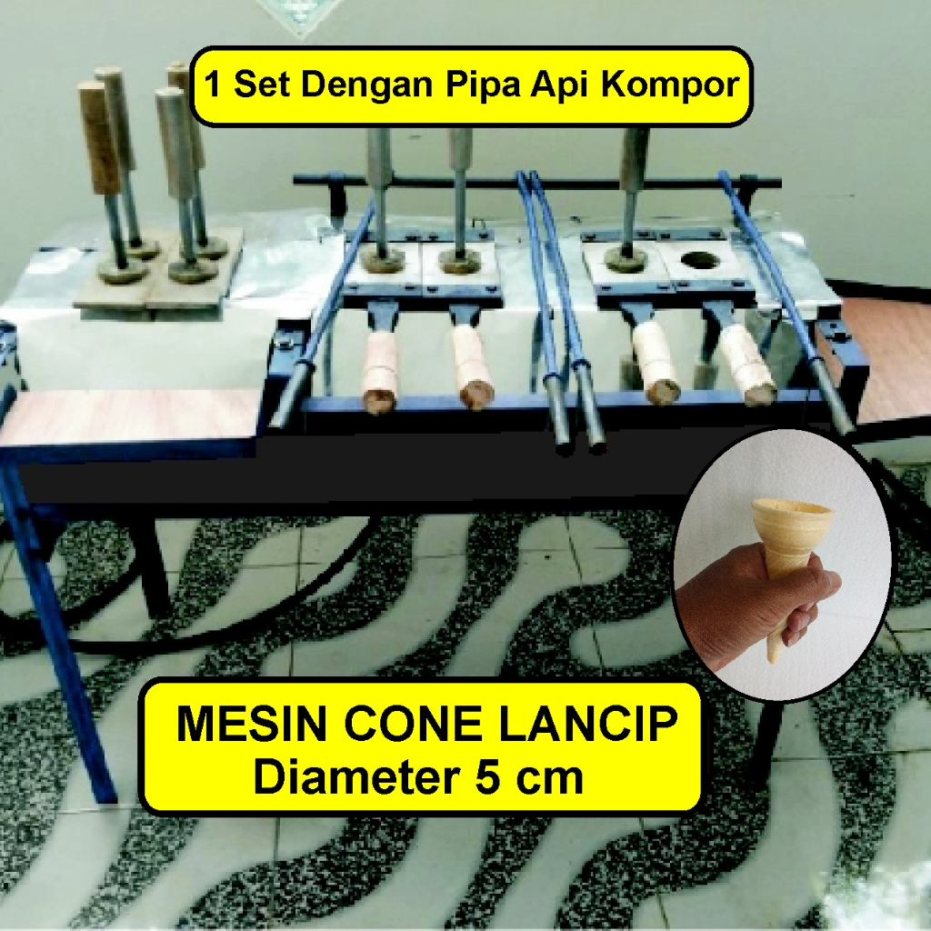 Mesin Cetak Cone Es Krim Lancip Diameter 5 cm dan 5,5 cm Mesin Cone Lancip 1 Set Tanpa Kompor