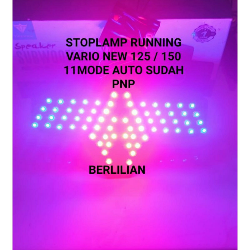 PROMO STOPLAMP RUNNING VARIO NEW 125/150 BIRU+MERAH 11MODE AUTO REM STAY/MANTENG