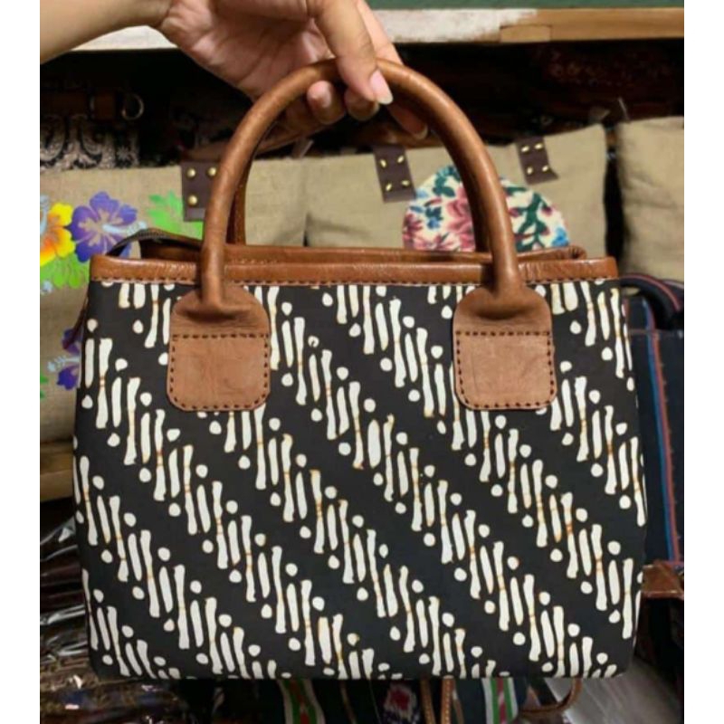 TAS WEBE KULIT KOMBINASI BATIK/TAS KULIT