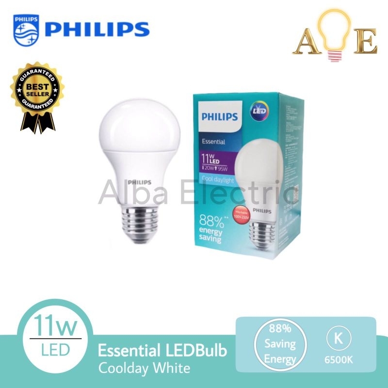 PHILIPS Lampu LED Essential 11 Watt Putih Lampu White 11Watt Philips