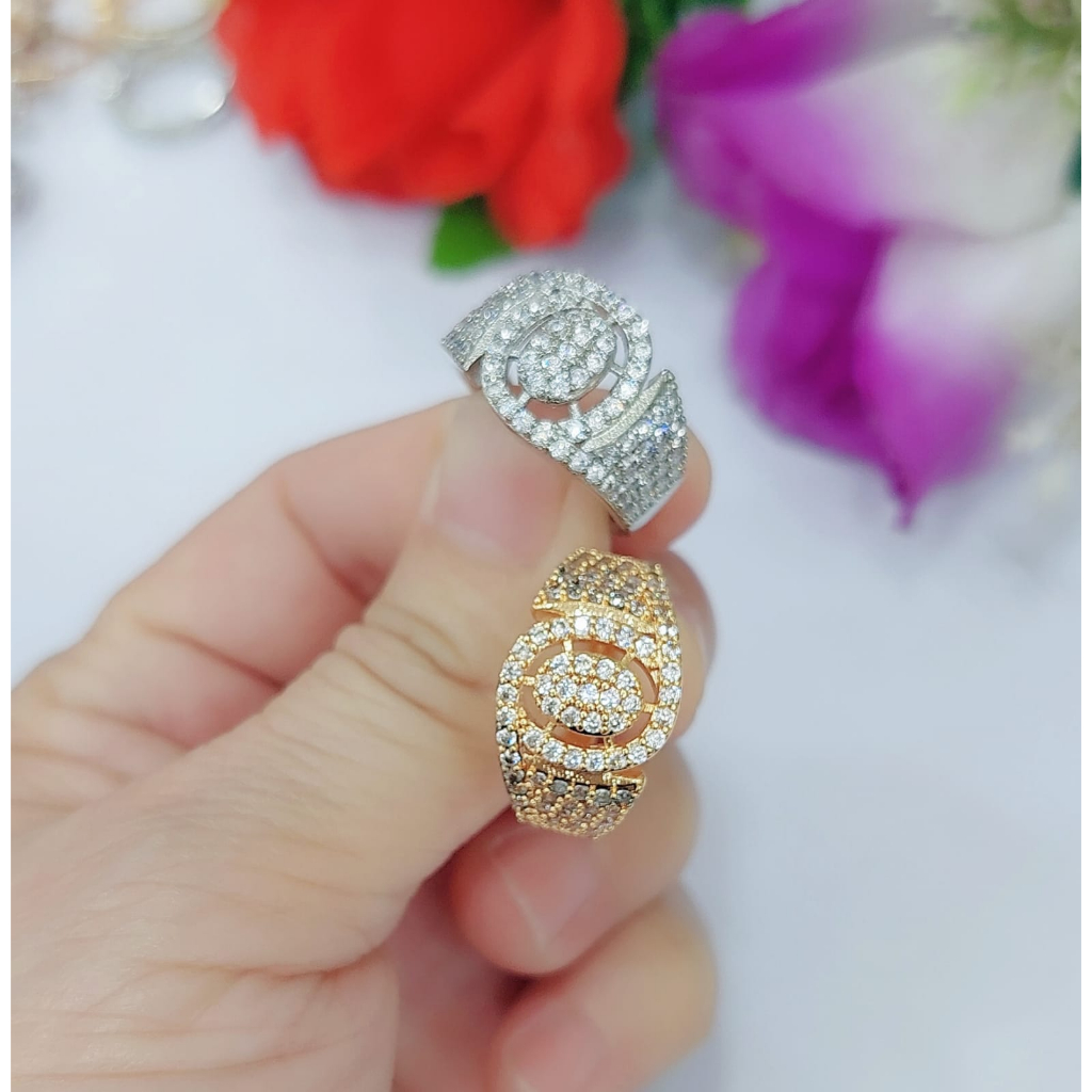 Cincin Xuping Permata Lapis Emas Perhiasan Wanita R625 626 627