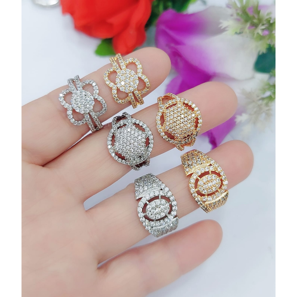 Cincin Xuping Permata Lapis Emas Perhiasan Wanita R625 626 627