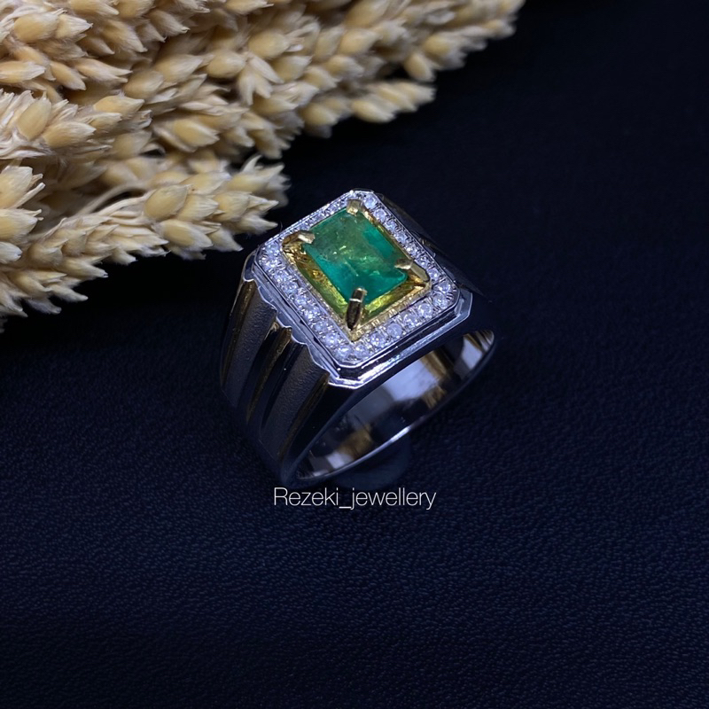 cincin zamrud berlian murah