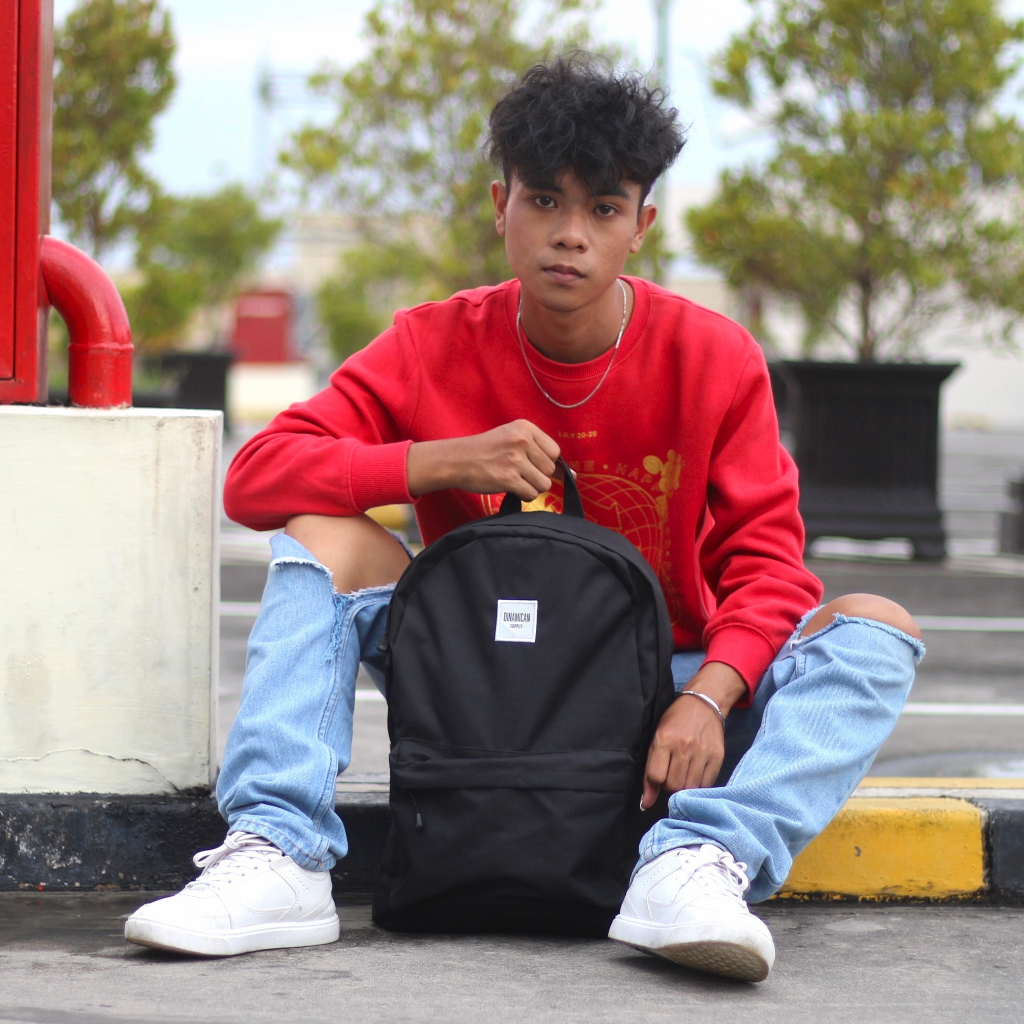 Tas ransel laptop pria tas punggung cowok bagpack tas sekolah backpack Caspian Black