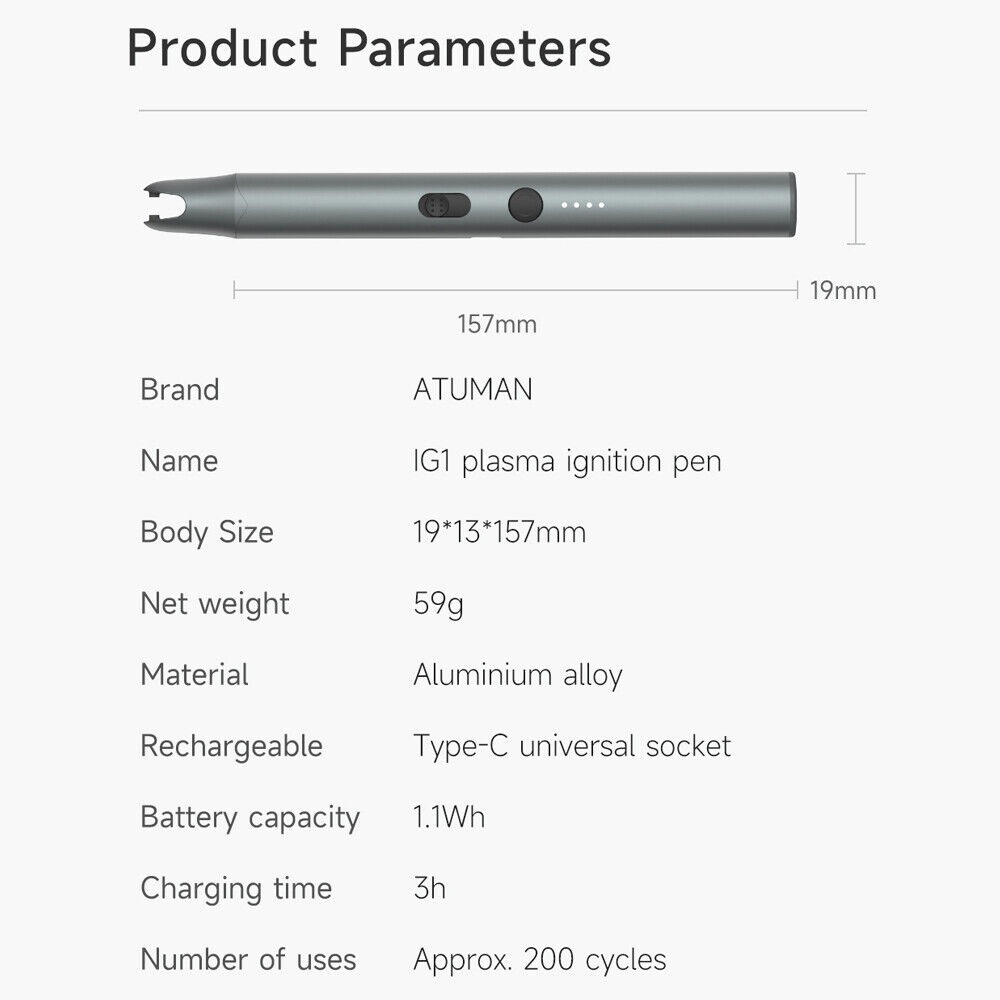 ATUMAN DUKA IG1 - Plasma Ignition Pen Lighter - Korek Api Elektrik