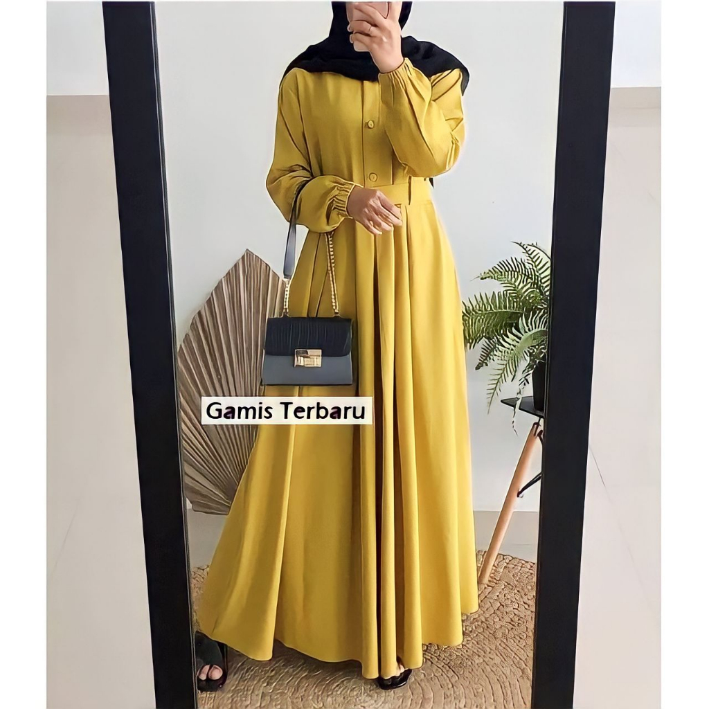 Gamis Monna Belt Terbaru Kekinian Itycrepe Premium Busui Jumbo Flowly Adem Free Timang