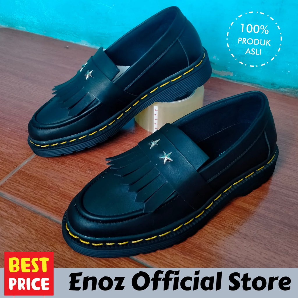 Sepatu Penny Loafers Pria Kulit PU Pantofel Docmart Formal Sintetic Premium Slip On Loafers Kerja Sekolah Keren Trendy Modern