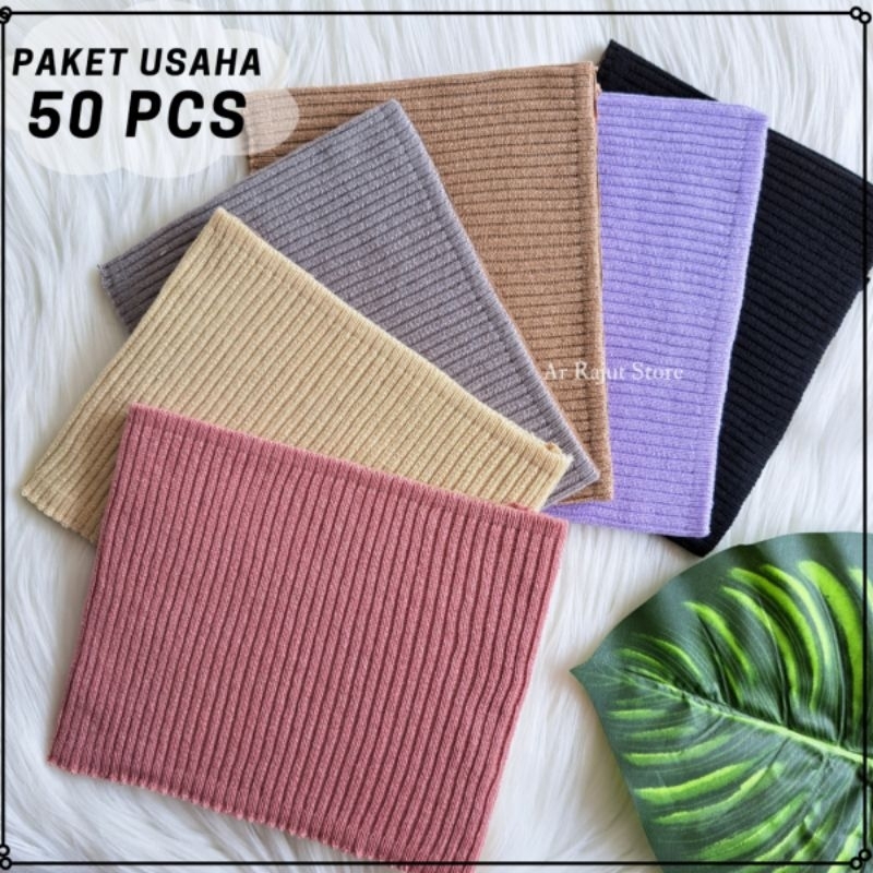 Ciput Rajut Premium Polos/inner bandana/Dalaman kerudung anti pusing ( PAKET USAHA 50 PCS )