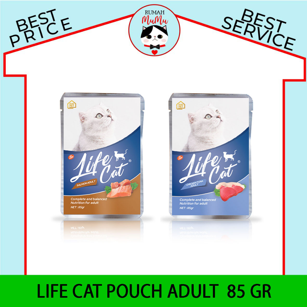 Makanan Kucing Life Cat Adult Pouch 80gr disukai kucing