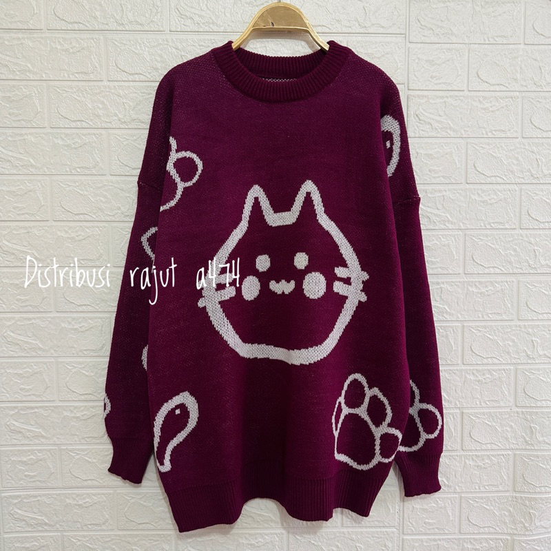 MUKO SWEATER RAJUT MOTIF FULLOVER KOREA ATASAN LENGAN PANJANG