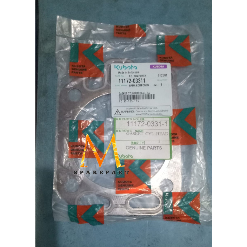 Rd95 RD110 gasket paking deksel mesin kubota Rd110 Rd95 original