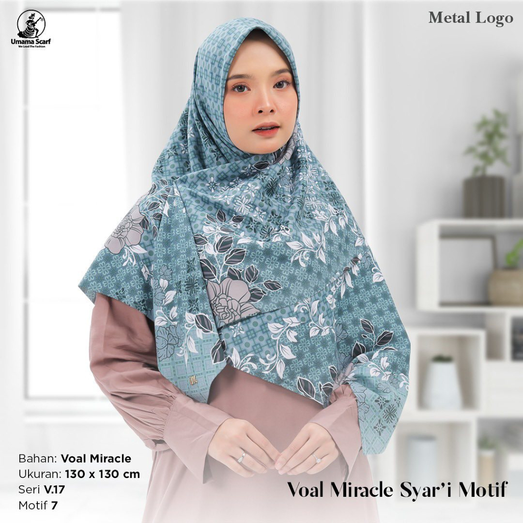 PART 3 - VOAL MIRACLE MOTIF SYARI (BISA SERAGAMAN) HIJAB SYARI UMAMA METAL LOGO 130X130CM JILBAB SEGIEMPAT PRINT