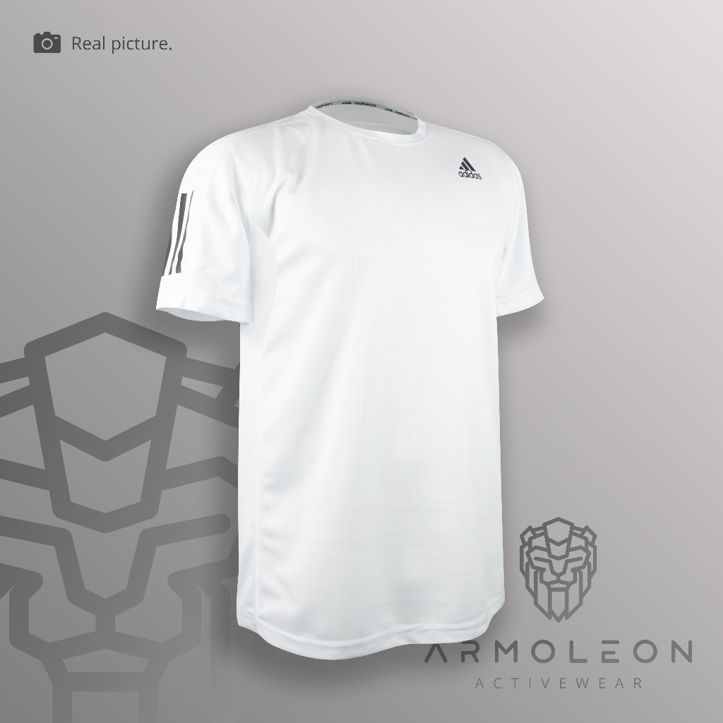 Kaos Dry Fit Adidas Putih Baju Training Futsal Running Gym Olahraga