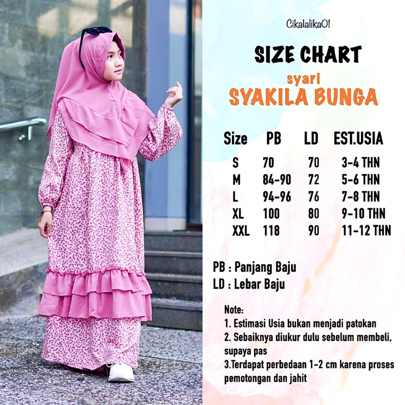 set syari sakila bunga mix ceruty babydoll