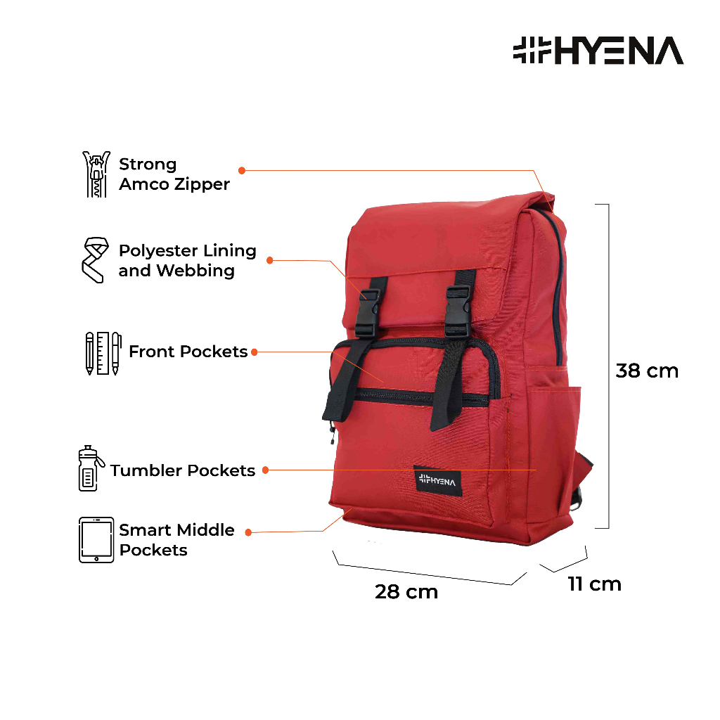 HYBRAND x Hyena [488] - TAS RANSEL HYENA TAS NAMA BACKPACK UNISEX IMPOR TAS KULIAH TAS KERJA GOOD QUALITY