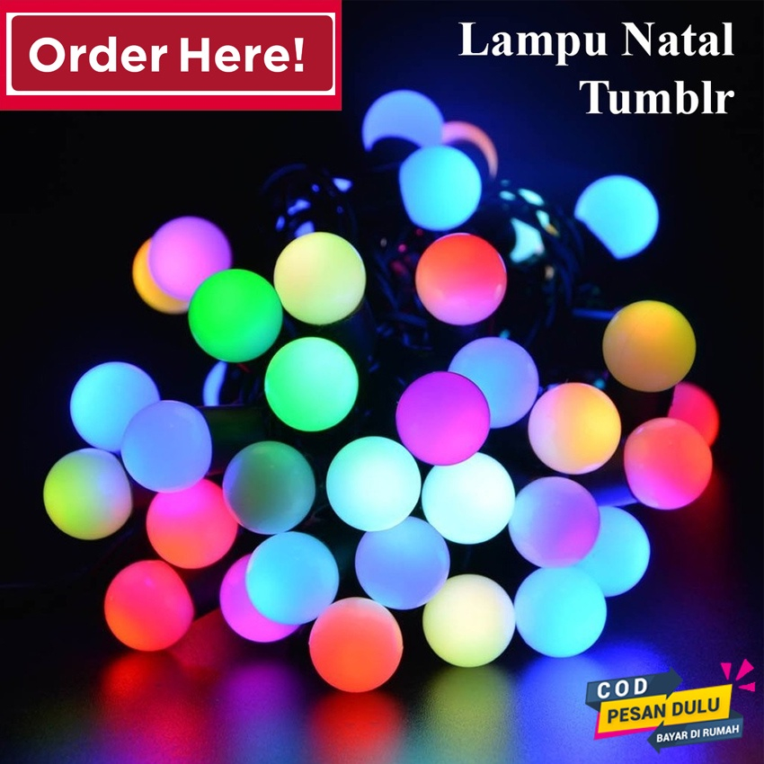 Lampu Tumblr Bola Anggur Lampu Pohon Natal Tumbler Model Bulat LED