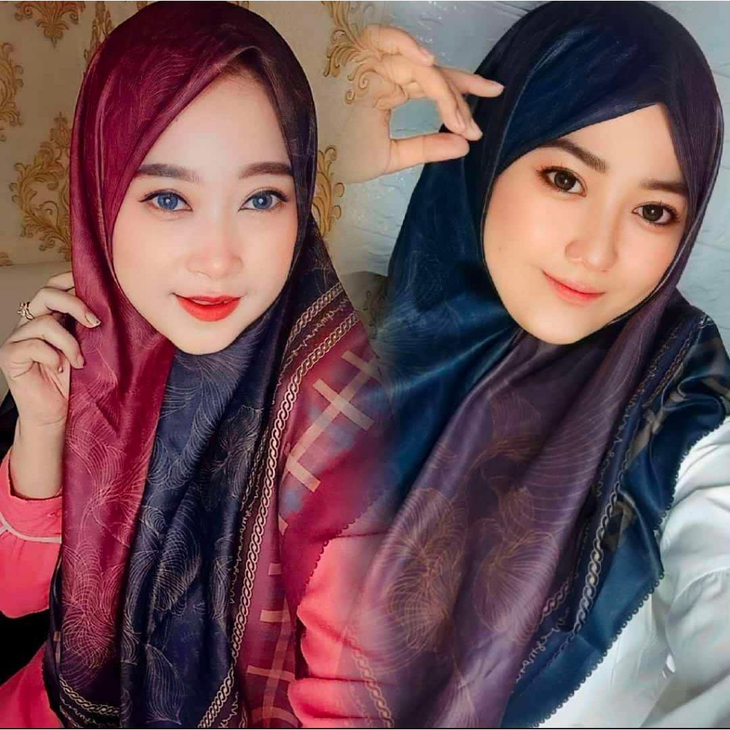 Hijab Branded Manov - Scarves Parismas Edition - Ultrafine Comfy 2 tone 115 x 115 cm Lase Cut