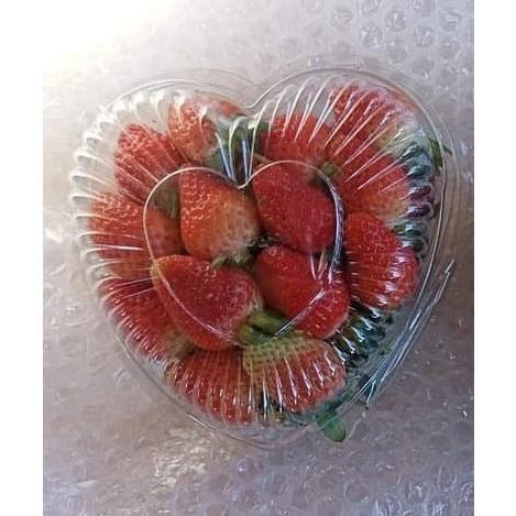 Mika buah bentuk love kapasitas 250gr sudah ada pengunci perdus isi 300pcs