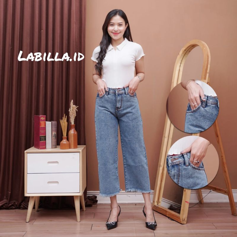 celana kulot jeans // boyfriend jeans kulot rawis // Hight Waist kulot