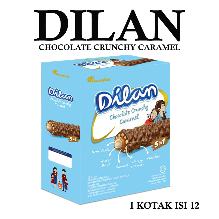 DILAN CHOCOLATE CRUNCHY CARAMEL KOTAK ISI 12