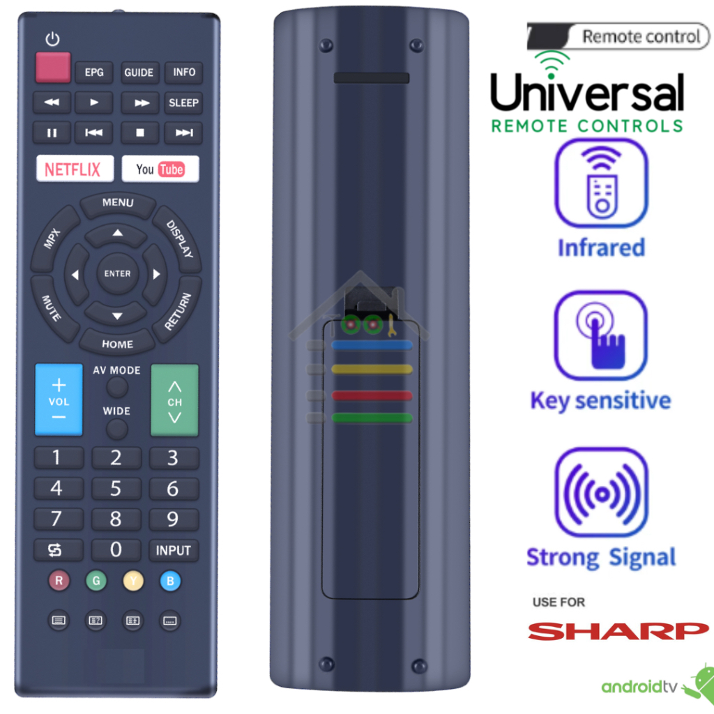 REMOTE TV SHARP ED033 SMART TV NETFLIX UNIVERSAL