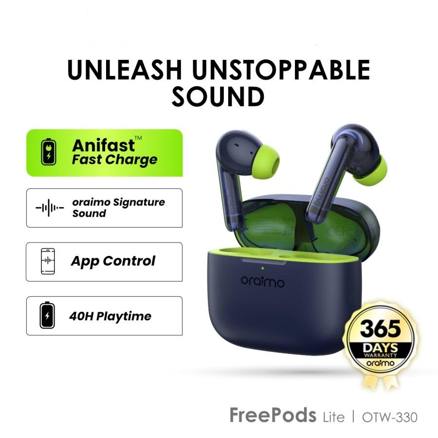 Oraimo TWS Earphone Bluetooth v5.3 Freepods Lite Waterproof OTW-330