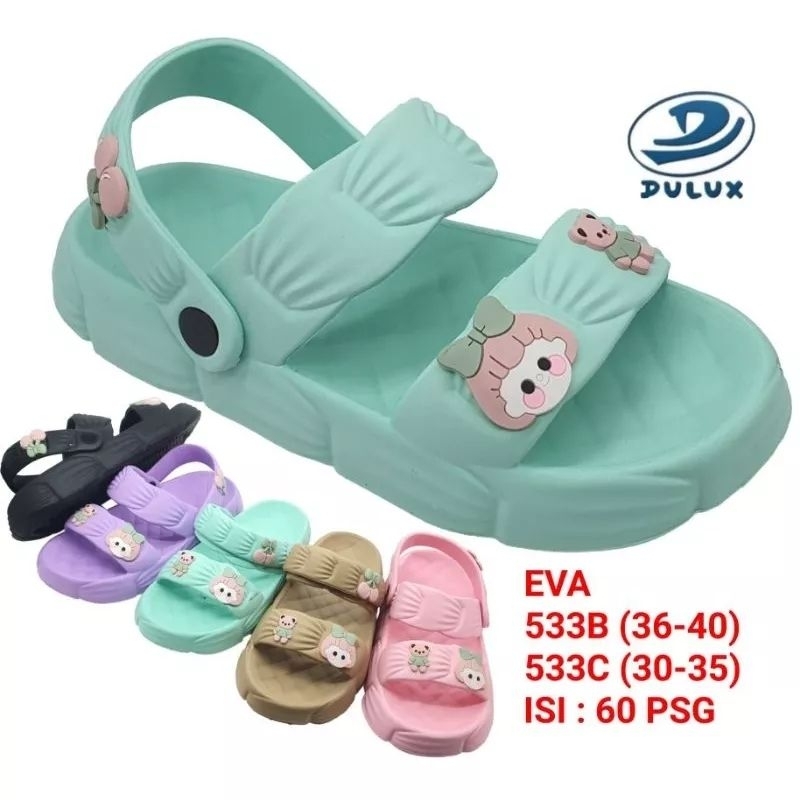 Sandal Selop Anak Perempuan l Sendal Gunung Anak Karet Empuk l Dulux 533C Uk 30-35