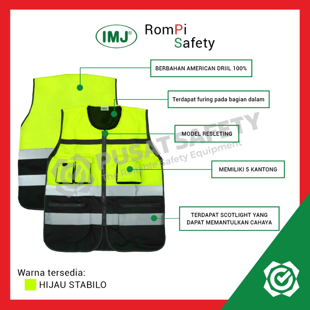 Rompi Safety 5 Kantong Kombinasi IMJ