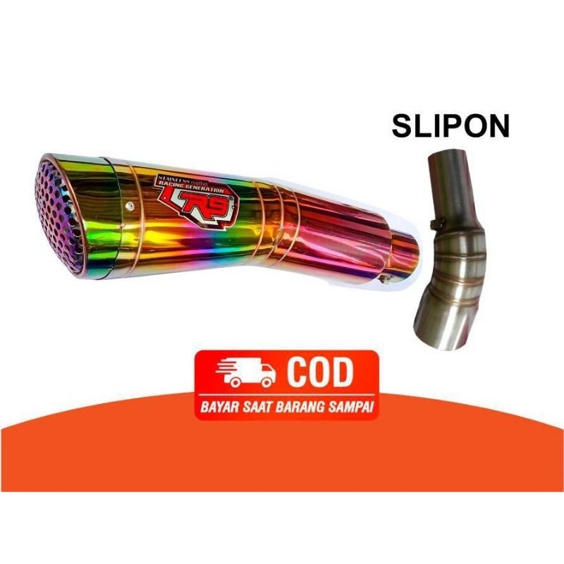 KNALPOT RACING R9H2 PELANGI+SLIP ON UNTUK NINJA 250 NINJA MONO CBR 250R CBR 150R R25 DLL.