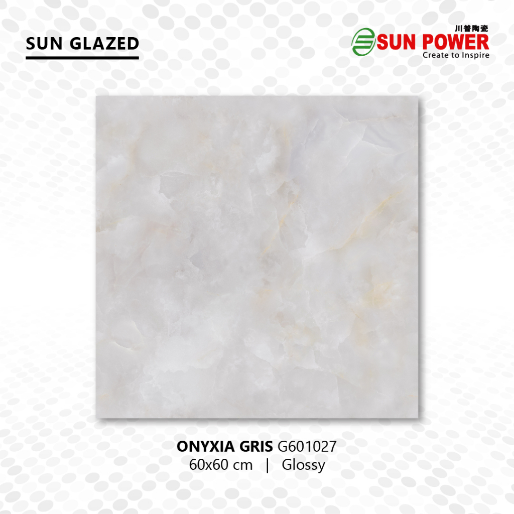 Keramik Lantai Body Putih Glossy - Onyxia Series 60x60 | Sun Power