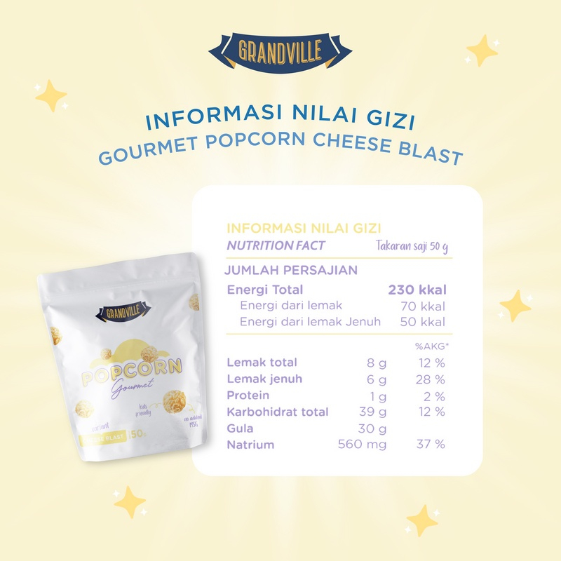 GRANDVILLE Popcorn Gourmet Cheese Blast / Snack Bayi