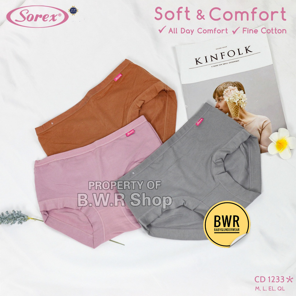 CD Sorex 1233 Celana Dalam Wanita [ VI O5/R5 ] Karet Pinggang Fine &amp; Comfort - Bwr Satuan