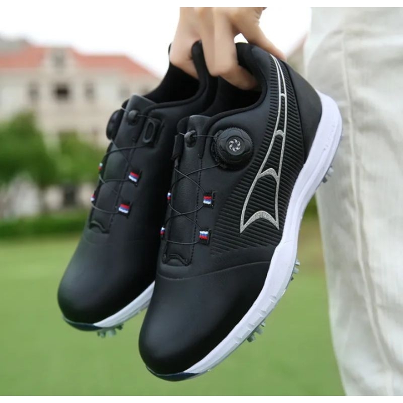 Sepatu Golf Tali Knob BOA Golf Shoes Black 8002