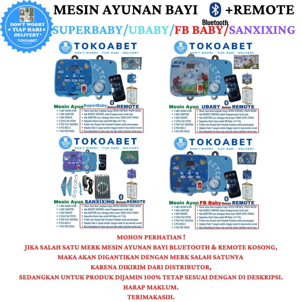 Paket Tiang Ayunan Elektrik Portable GT Baby/WJ Baby dan Tiang ORIENT CHROME STAINLESS Kain Kelambu Warna sebagai Perlengkapan Tidur Bayi sesuai Kebutuhan Anak TOKOABET