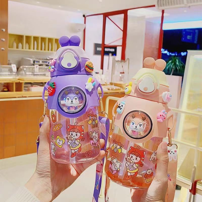 BOTOL MINUM ANAK/BABY KARAKTER LUCU GEMOY /BPA FREE/TALI PANJANG/STIKER TERBARU 1933