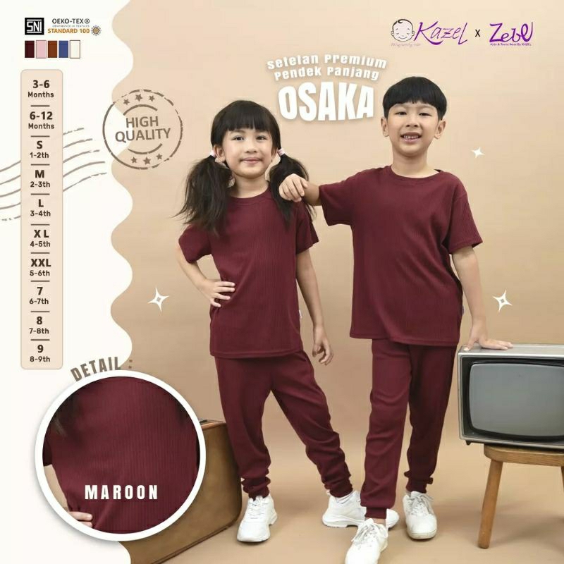 Kazel zebe setelan pendek panjang unisex osaka edition (1stel)