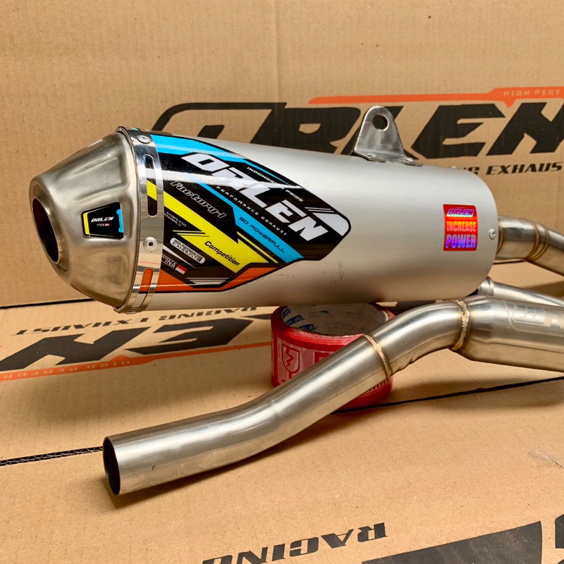 knalpot klx crf wr155 original orlen standart dan bore up