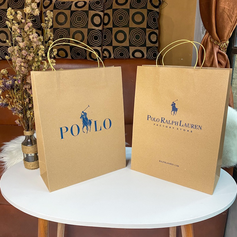 

Paper Bag Polo Ralph Lauren Medium 25x10x32 cm Bungkus Kado Kaos Brand Mall