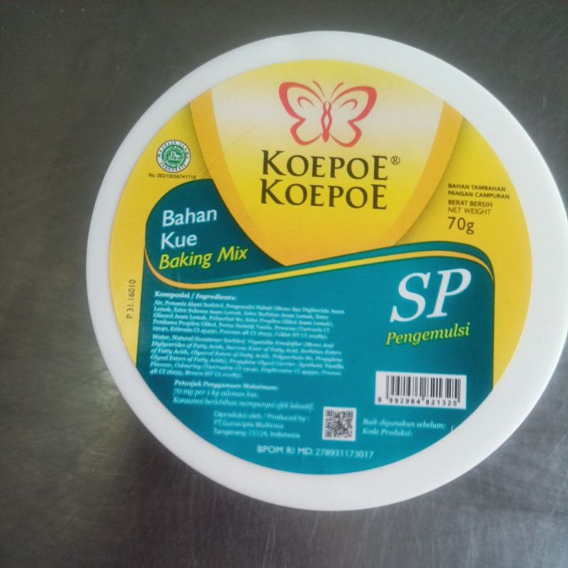 

SP Koepoe-Koepoe 70 gr / Pengemulsi SP / Pelembut Kue / Cake Emulsifier