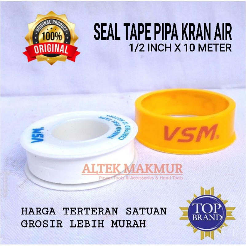 Seal Tape Extra Tebal 12mm x 10meter/ Selatape / Cab Seal / Isolasi Pipa Kran Air / Selotip 1/2” Inc