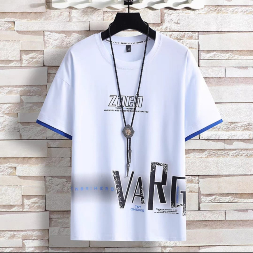 OTOTASHOP Baju fashion kaos pria ZACH AH M-L-XL, Lengan pendek, bahan babyterry