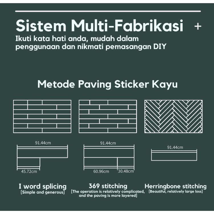 Lantai vinyl stiker lantai kayu parket lantai vinil 91.5cm x 15,2cm